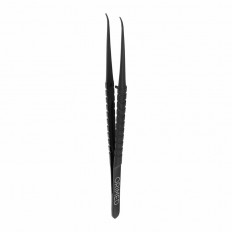 PĘSETA MIKROCHIRURGICZNA FIG. 17 - Czarna ceramika, wygięta, ząbki 1x2, dł. 15.5 cm, uchwyt "typ OPL-Ergo"