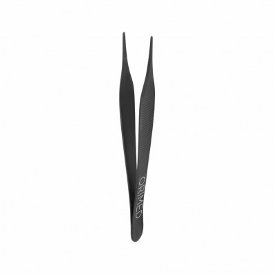 PĘSETA ANATOMICZNA ADSON - Czarna ceramika, prosta, dł. 12 cm